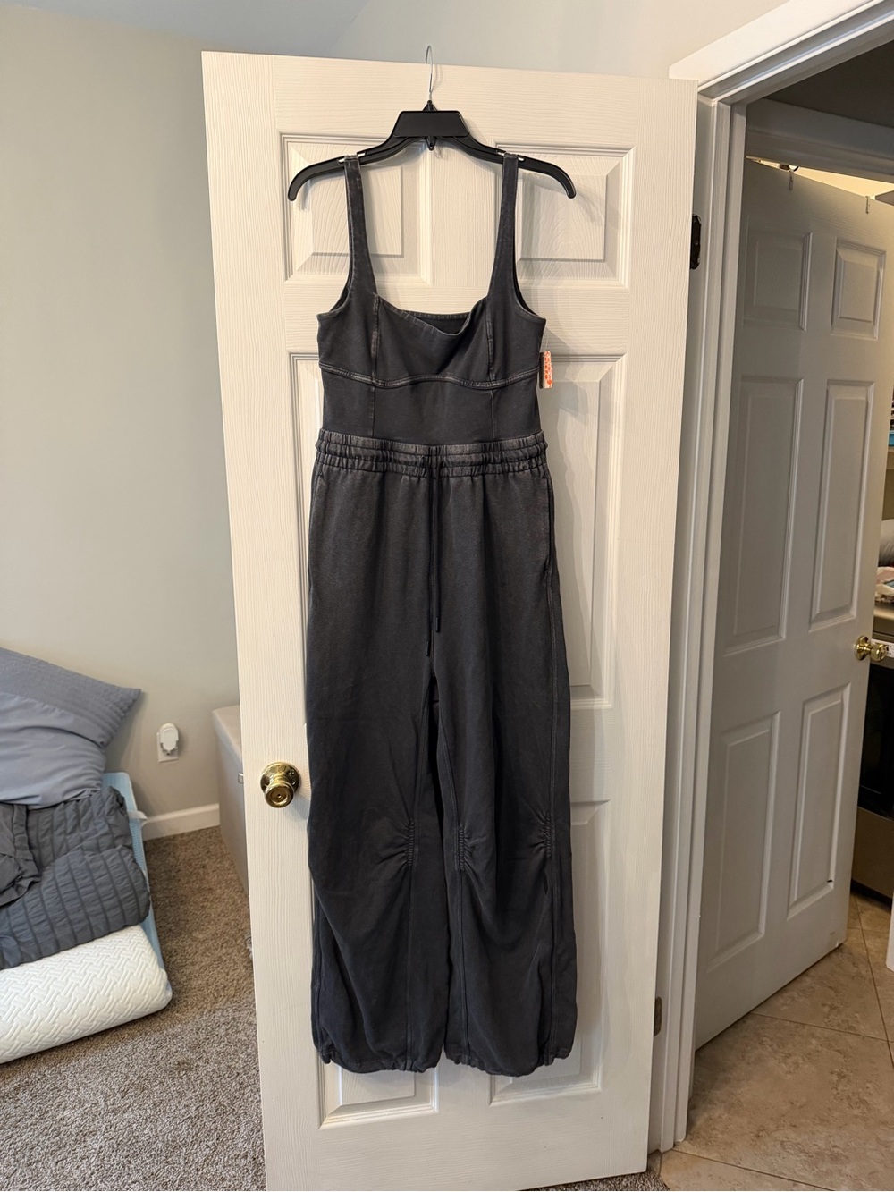 Free People Movement Women's Charcoal Wide-Leg Jumpsuit